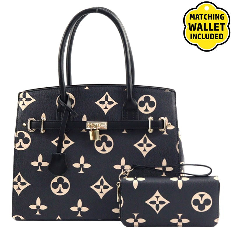 Flower Design Handbag Set