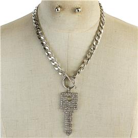Key Square Necklace