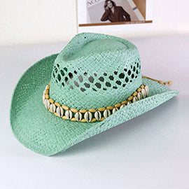 Sea Shell Band Cowboy/ Cowgirl Handmade Hat