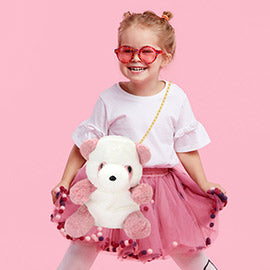 Furry Panda Doll Crossbody Bag