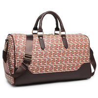 Monogram Stripe Duffle Overnight Gym Bag