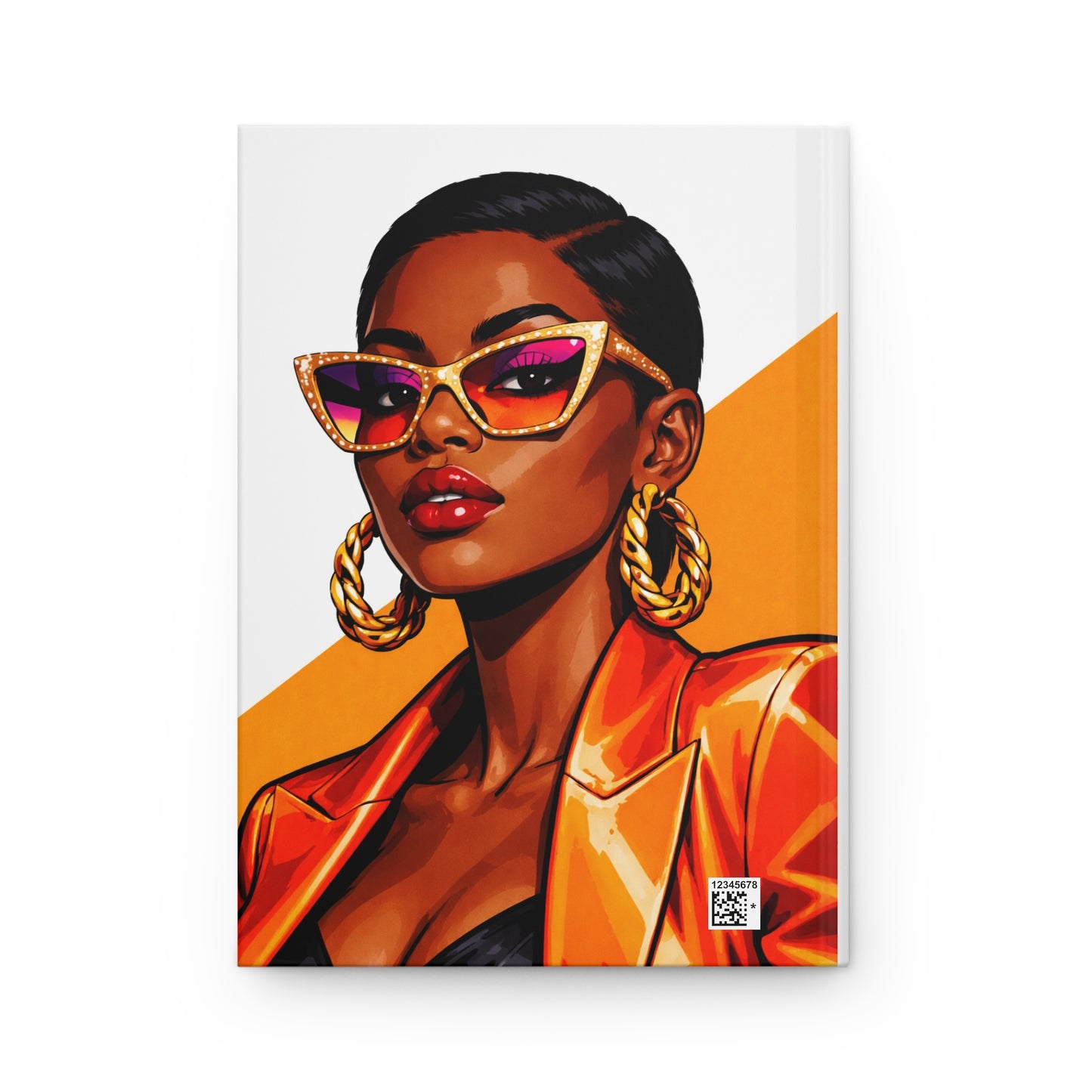 Bold Fashionista Hardcover Journal — Stylish Sunglasses Woman Notebook