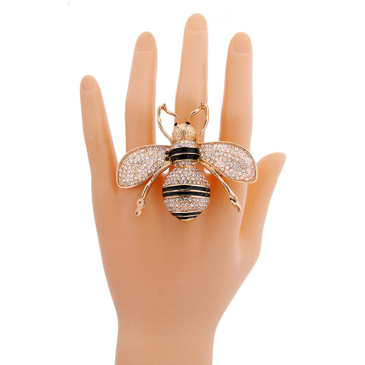 Rhinestone Bee Stretch Ring.